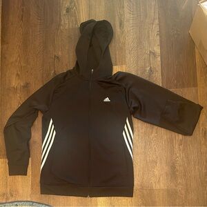 adidas Black Hooded Zip Jacket with Subtle Logo